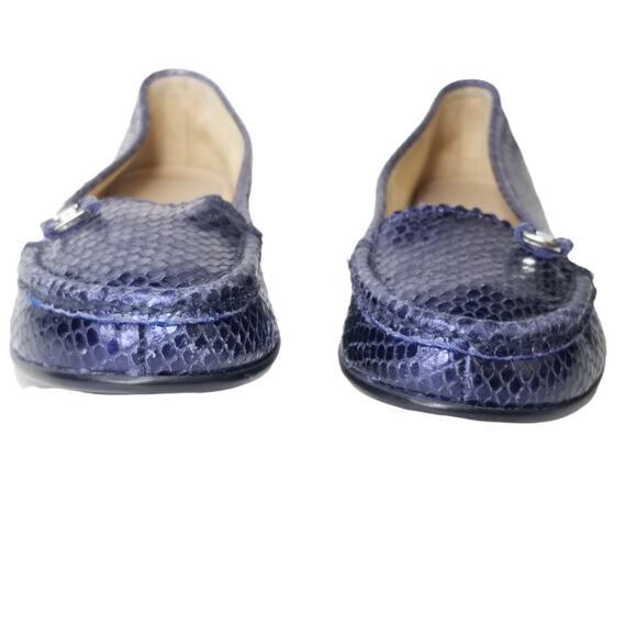 Salvadore Feragamo Women's Blue Python Loafers, Size 8 - Picture 2 of 11